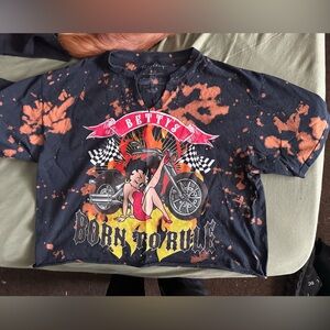 Cropped Betty Boop, large tee, tye dye